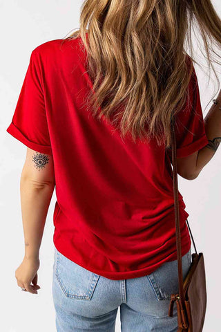 Shop AMERICA Graphic Round Neck Short Sleeve Tee Now On Klozey Store - Trendy U.S. Premium Women Apparel & Accessories And Be Up-To-Fashion!