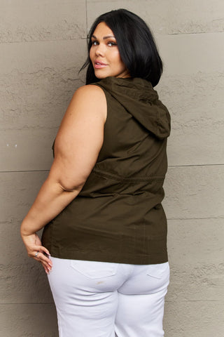 Shop Zenana More To Come Full Size Military Hooded Vest Now On Klozey Store - Trendy U.S. Premium Women Apparel & Accessories And Be Up-To-Fashion!
