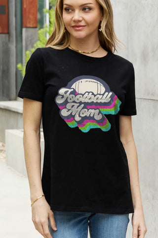 Shop Simply Love Full Size FOOTBALL MOM Graphic Cotton Tee Now On Klozey Store - Trendy U.S. Premium Women Apparel & Accessories And Be Up-To-Fashion!