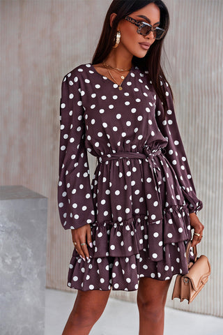 Shop Polka Dot Tie Waist Mini Dress Now On Klozey Store - U.S. Fashion And Be Up-To-Fashion!