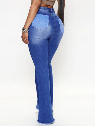 Shop Wide Leg Raw Hem Jeans Now On Klozey Store - U.S. Fashion And Be Up-To-Fashion!