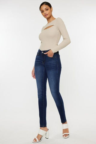 Shop Kancan Mid Rise Gradient Skinny Jeans Now On Klozey Store - Trendy U.S. Premium Women Apparel & Accessories And Be Up-To-Fashion!