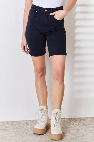 Shop Judy Blue Full Size High Waist Tummy Control Bermuda Shorts Now On Klozey Store - Trendy U.S. Premium Women Apparel & Accessories And Be Up-To-Fashion!