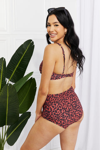 Shop Marina West Swim Take A Dip Twist High-Rise Bikini in Ochre Now On Klozey Store - Trendy U.S. Premium Women Apparel & Accessories And Be Up-To-Fashion!