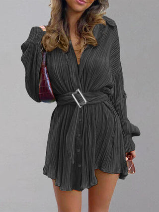 Shop Button Up Dropped Shoulder Shirt Dress Now On Klozey Store - U.S. Fashion And Be Up-To-Fashion!
