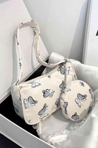 Shop Butterfly Print Shoulder Bag with Purse Now On Klozey Store - Trendy U.S. Premium Women Apparel & Accessories And Be Up-To-Fashion!