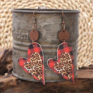 Shop PU Leather Wood Heart Dangle Earrings Now On Klozey Store - Trendy U.S. Premium Women Apparel & Accessories And Be Up-To-Fashion!