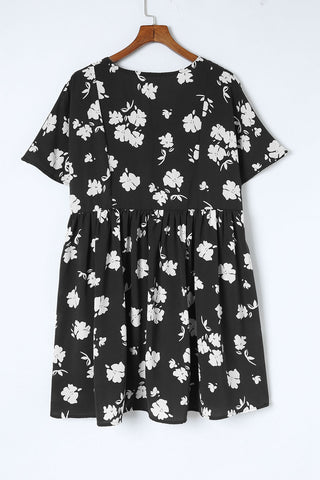Shop Floral V-Neck Pocket A-Line Dress Now On Klozey Store - U.S. Fashion And Be Up-To-Fashion!