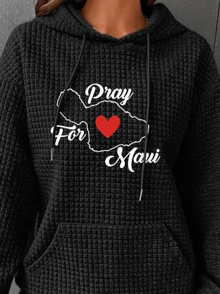 Shop Full Size Graphic Textured Hoodie with Pocket Now On Klozey Store - Trendy U.S. Premium Women Apparel & Accessories And Be Up-To-Fashion!