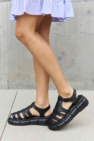 Shop Qupid Platform Cage Stap Sandal in Black Now On Klozey Store - Trendy U.S. Premium Women Apparel & Accessories And Be Up-To-Fashion!