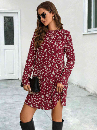 Shop Round Neck Long Sleeve Mini Dress Now On Klozey Store - Trendy U.S. Premium Women Apparel & Accessories And Be Up-To-Fashion!