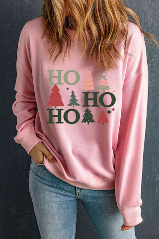 Shop Christmas Tree Graphic Dropped Shoulder Sweatshirt Now On Klozey Store - Trendy U.S. Premium Women Apparel & Accessories And Be Up-To-Fashion!