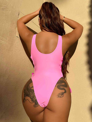 Shop Lace-Up Deep V Sleeveless One-Piece Swimsuit Now On Klozey Store - Trendy U.S. Premium Women Apparel & Accessories And Be Up-To-Fashion!