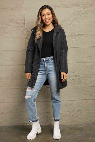 Shop Double Take Faux Fur Trim Hooded Puffer Jacket Now On Klozey Store - Trendy U.S. Premium Women Apparel & Accessories And Be Up-To-Fashion!