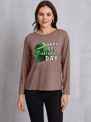 Shop HAPPY ST. PATRICK'S DAY Round Neck T-Shirt Now On Klozey Store - Trendy U.S. Premium Women Apparel & Accessories And Be Up-To-Fashion!