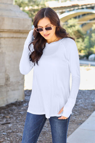 Shop Basic Bae Full Size Round Neck Long Sleeve T-Shirt Now On Klozey Store - Trendy U.S. Premium Women Apparel & Accessories And Be Up-To-Fashion!