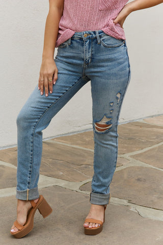 Shop Judy Blue Macy Full Size Mid Rise Boyfriend Jeans Now On Klozey Store - Trendy U.S. Premium Women Apparel & Accessories And Be Up-To-Fashion!