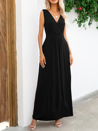 Shop Surplice Neck Sleeveless Maxi Dress Now On Klozey Store - Trnedy U.S. Premium Women Apparel & Accessories And Be Up-To-Fashion!