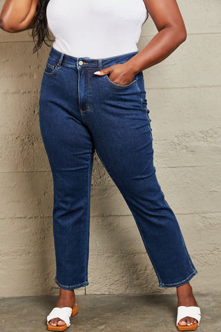 Shop Judy Blue Kailee Full Size Tummy Control High Waisted Straight Jeans Now On Klozey Store - Trendy U.S. Premium Women Apparel & Accessories And Be Up-To-Fashion!