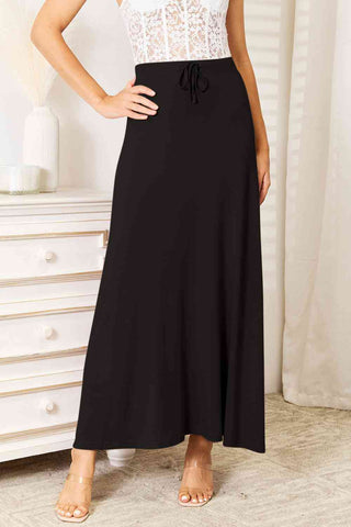 Shop Double Take Full Size Soft Rayon Drawstring Waist Maxi Skirt Rayon Now On Klozey Store - Trendy U.S. Premium Women Apparel & Accessories And Be Up-To-Fashion!