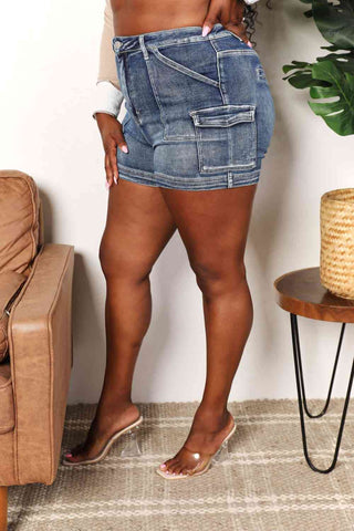 Shop RISEN Full Size High Rise Side Cargo Pocket Shorts Now On Klozey Store - Trendy U.S. Premium Women Apparel & Accessories And Be Up-To-Fashion!