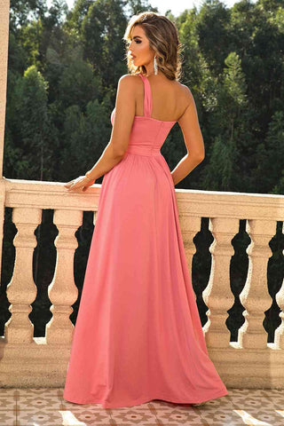Shop One-Shoulder Split Maxi Dress Now On Klozey Store - U.S. Fashion And Be Up-To-Fashion!