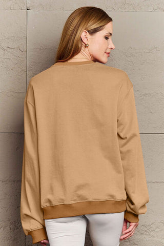 Shop Simply Love Full Size HAPPY NEW YEAR Round Neck Sweatshirt Now On Klozey Store - Trendy U.S. Premium Women Apparel & Accessories And Be Up-To-Fashion!