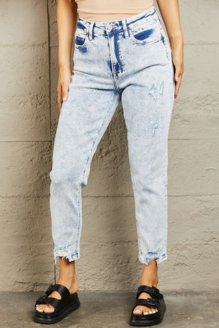 Shop BAYEAS High Waisted Acid Wash Skinny Jeans Now On Klozey Store - Trendy U.S. Premium Women Apparel & Accessories And Be Up-To-Fashion!