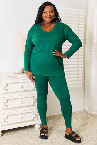 Shop Zenana Lazy Days Full Size Long Sleeve Top and Leggings Set Now On Klozey Store - Trendy U.S. Premium Women Apparel & Accessories And Be Up-To-Fashion!