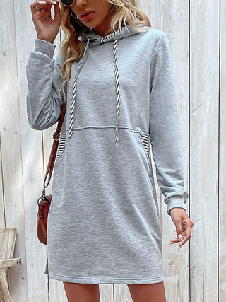 Shop Striped Drawstring Long Sleeve Hoodie Now On Klozey Store - Trendy U.S. Premium Women Apparel & Accessories And Be Up-To-Fashion!