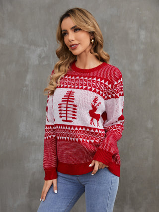 Shop Christmas Theme Round Neck Sweater Now On Klozey Store - Trendy U.S. Premium Women Apparel & Accessories And Be Up-To-Fashion!
