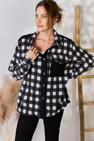 Shop Hailey & Co Full Size Plaid Button Up Jacket Now On Klozey Store - Trendy U.S. Premium Women Apparel & Accessories And Be Up-To-Fashion!