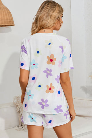 Shop Floral Round Neck Raglan Sleeve Top and Shorts Lounge Set Now On Klozey Store - Trendy U.S. Premium Women Apparel & Accessories And Be Up-To-Fashion!