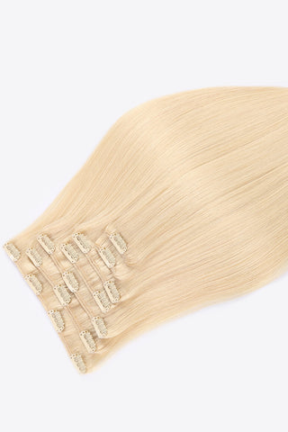 Shop 20" 120g Clip-in Hair Extensions Indian Human Hair in Blonde Now On Klozey Store - Trendy U.S. Premium Women Apparel & Accessories And Be Up-To-Fashion!