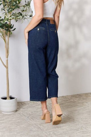 Shop Judy Blue Full Size High Waist Cropped Wide Leg Jeans Now On Klozey Store - Trendy U.S. Premium Women Apparel & Accessories And Be Up-To-Fashion!