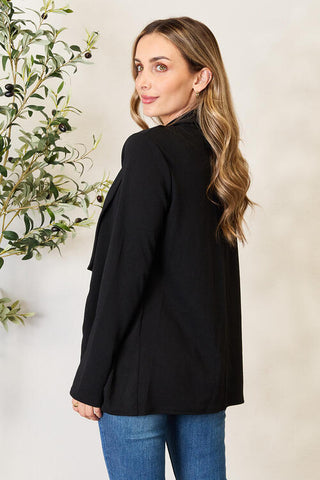 Shop Heimish Full Size Open Front Long Sleeve Blazer Now On Klozey Store - Trendy U.S. Premium Women Apparel & Accessories And Be Up-To-Fashion!