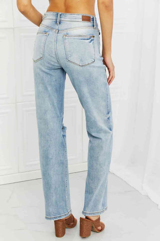 Shop Judy Blue Natalie Full Size Distressed Straight Leg Jeans Now On Klozey Store - U.S. Fashion And Be Up-To-Fashion!