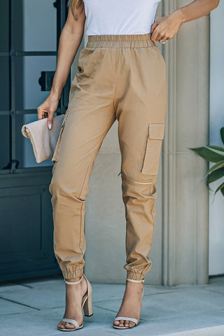Shop Elastic Waist Ankle-Length Cargo Joggers Now On Klozey Store - Trendy U.S. Premium Women Apparel & Accessories And Be Up-To-Fashion!