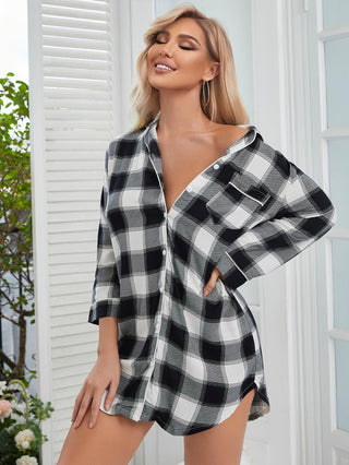 Shop Plaid Lapel Collar Shirt Dress Now On Klozey Store - Trendy U.S. Premium Women Apparel & Accessories And Be Up-To-Fashion!