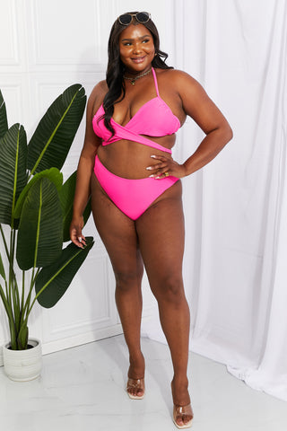 Shop Marina West Swim Summer Splash Halter Bikini Set in Pink Now On Klozey Store - Trendy U.S. Premium Women Apparel & Accessories And Be Up-To-Fashion!