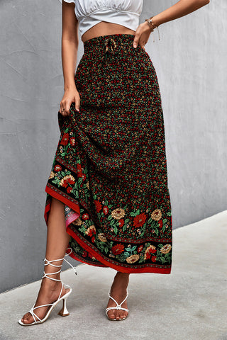 Shop Floral Tied Maxi Skirt Now On Klozey Store - Trendy U.S. Premium Women Apparel & Accessories And Be Up-To-Fashion!