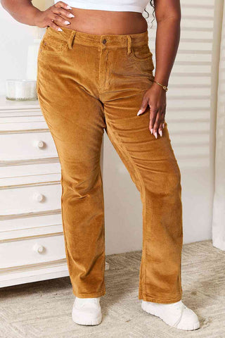 Shop Judy Blue Full Size Mid Rise Corduroy Pants Now On Klozey Store - Trendy U.S. Premium Women Apparel & Accessories And Be Up-To-Fashion!