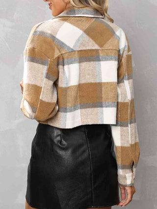 Shop Plaid Collared Neck Button Down Jacket Now On Klozey Store - U.S. Fashion And Be Up-To-Fashion!