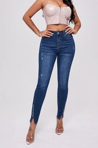 Shop Buttoned Long Jeans Now On Klozey Store - Trendy U.S. Premium Women Apparel & Accessories And Be Up-To-Fashion!