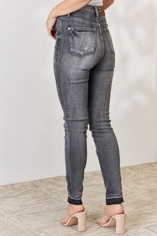Shop Judy Blue Full Size High Waist Tummy Control Release Hem Skinny Jeans Now On Klozey Store - U.S. Fashion And Be Up-To-Fashion!