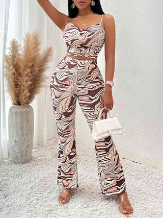 Shop Printed Sleeveless Wide Leg Jumpsuit Now On Klozey Store - Trendy U.S. Premium Women Apparel & Accessories And Be Up-To-Fashion!