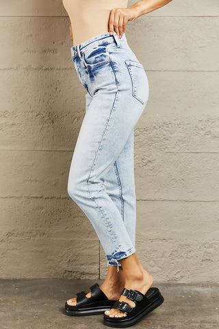 Shop BAYEAS High Waisted Accent Skinny Jeans Now On Klozey Store - Trendy U.S. Premium Women Apparel & Accessories And Be Up-To-Fashion!