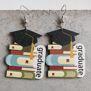 Shop School Theme Wooden Dangle Earrings Now On Klozey Store - Trendy U.S. Premium Women Apparel & Accessories And Be Up-To-Fashion!