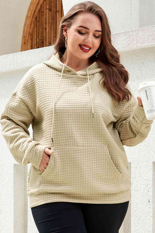 Shop Plus Size Front Pocket Long Sleeve Hoodie Now On Klozey Store - Trendy U.S. Premium Women Apparel & Accessories And Be Up-To-Fashion!