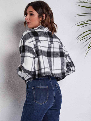 Shop Plaid Button Front Jacket with Pockets Now On Klozey Store - Trendy U.S. Premium Women Apparel & Accessories And Be Up-To-Fashion!